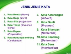 10 Jenis Kata dalam Bahasa Indonesia Beserta Contohnya